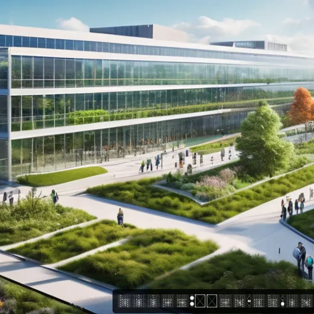 전세계 기술 격차 현황 분석 - A dynamic, futuristic research ecosystem scene depicting a high-tech university campus in the United...