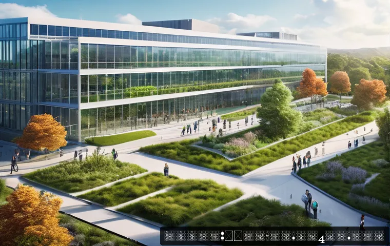 전세계 기술 격차 현황 분석 - A dynamic, futuristic research ecosystem scene depicting a high-tech university campus in the United...